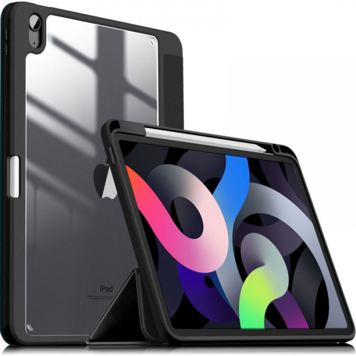 Husa Tableta Poliuretan INFILAND Crystal pentru Apple iPad Air (2020), Neagra