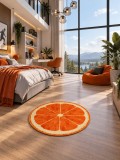 Cumpara ieftin Covor Rotund Camera Copii Orange 11173-160, Marime 67 x 67 cm, Portocaliu, Inaltime Fir 9 mm, Antialergic, Polipropilena, Gradinita, Cresa, Loc de Joa