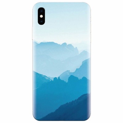 Husa silicon pentru Apple Iphone X, Blue Mountain Crests foto