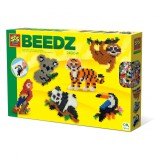 Set creativ 2400 Margele de calcat cu accesorii incluse,tematica Animale din Jungla,+5 ani, SES Creative