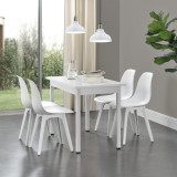 [en.casa]&reg; Set patru bucati scaune design Ava, 83 x 54 x 48 cm, plastic, alb HausGarden Leisure, [en.casa]