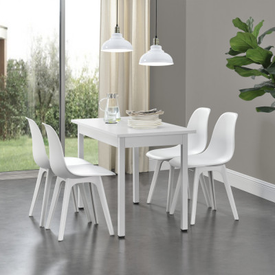 [en.casa]&amp;reg; Set sase bucati scaune design Axa, 83 x 54 x 48 cm, plastic, alb HausGarden Leisure foto