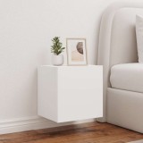 vidaXL Comodă TV de perete cu lumini LED, alb, 40,5x35x40 cm 837246