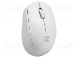 Mouse albă wireless NATEC USB A optic 3 butoane 10m ergonomic