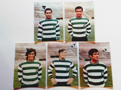 Lot 5 foto vechi-fotbalisti SPORTING LISABONA (Yazalde,Nando,Manaca,etc.) foto