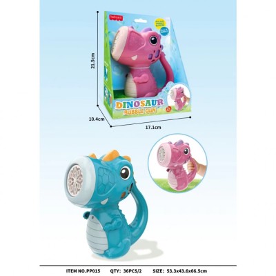 Jucarie Interactiva pentru Baloane de Sapun, Flippy, Sunete si Lumini, Model Dinozaur, cu 8 Orificii, Albastru foto