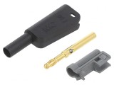 Conector Banană 4mm 32A 1kV Negru Izolat