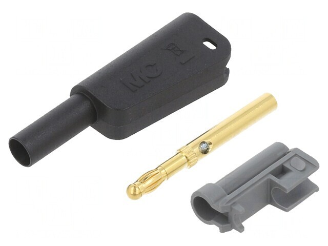 Conector Banană 4mm 32A 1kV Negru Izolat