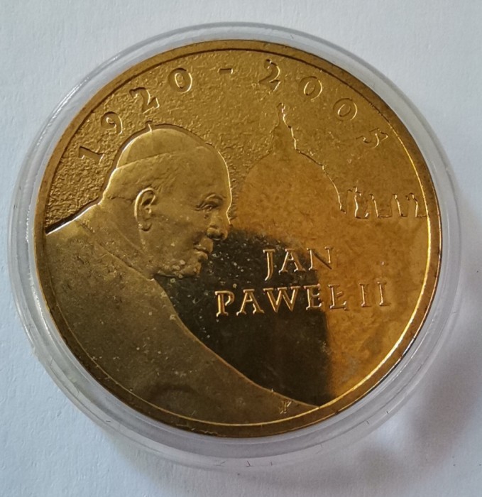 SV * Polonia 2 ZLOTYCH / ZLOTI 2005 * PAPA IOAN PAUL II 1920 UNC in capsula