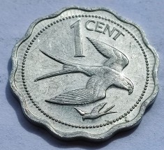 288. Moneda Belize 1 cent 1977 (Avifauna of Belize - Swallow-tailed kites) (tiraj 126.000 buc) foto
