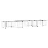 Cumpara ieftin Cusca animale de companie cu usa 36 panouri negru 280x70x35 cm otel