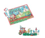 Puzzle 2 in 1 educativ si interactiv EMC ONSHOP&reg;- "Castelul Printesei", cu scena de joaca 3D, 32 piese puzzle + 11 piese 3D, +3 ani