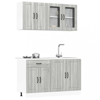 vidaXL Set de dulapuri de bucătărie 4 piese &amp;bdquo;Lucca&amp;rdquo; lemn Sonoma gri 3314867 foto