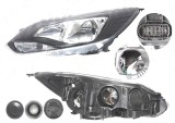 Far Ford Focus 3, 12.2010-11.2014, fata, Stanga, H1+H7+PY21W+W5W; electric; rama reflector negru; cu motor, DEPO