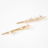 Set 2 agrafe aurii cu flori