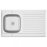 Chiuveta bucatarie cu scurgator, argintiu, 1000x600x155 mm otel