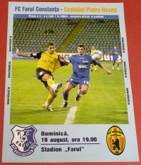 Program fotbal FARUL CONSTANTA - FC CEAHLAUL PIATRA-NEAMT (19.08.2007) foto