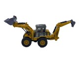 Excavator Jucarie Metalic, Buldozer 2in1, Roti Cauciuc, Plastic Durabil, Galben/Negru, 3+ ani
