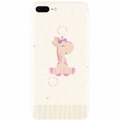 Husa silicon pentru Apple Iphone 7 Plus, Giraffe Cute foto