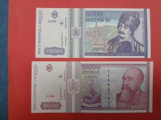 Bancnota 5000 lei 1993 + Bancnota 10000 lei 1994 - UNC ++++