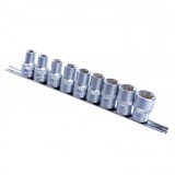 Set 9 tubulare torx, TopMaster 330150, Crom Vanadiu, 1/2&quot;, E10-E24