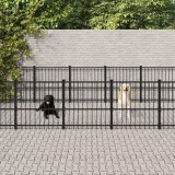 VidaXL Padoc pentru c&acirc;ini de exterior, 14,11 m&sup2;, oțel