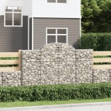 Cosuri gabion arcuite 25 buc. 200x30x120/140 cm fier galvanizat GartenMobel Dekor, vidaXL