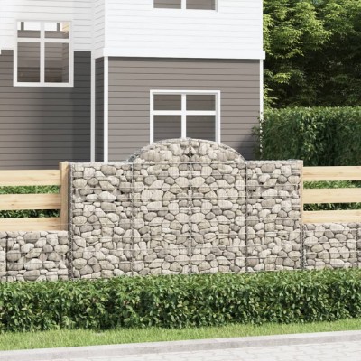 vidaXL Coșuri gabion arcuite 25 buc. 200x30x120/140 cm fier galvanizat foto