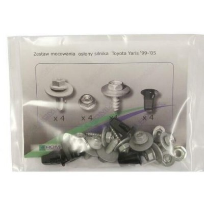 Set fixare scut motor Toyota Yaris (Xp10) 04.1903/04.2006; set 19 buc, fixare scut sub motor, 90106665, 901W0089, 90160383, 90106028, 90106145 foto