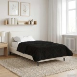 vidaXL Duvet de iarnă Negru 155 x 200 cm Microfibră și fleece Teddy 42026327
