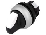 Comutator rotativ 22mm 3 poziții alb-negru