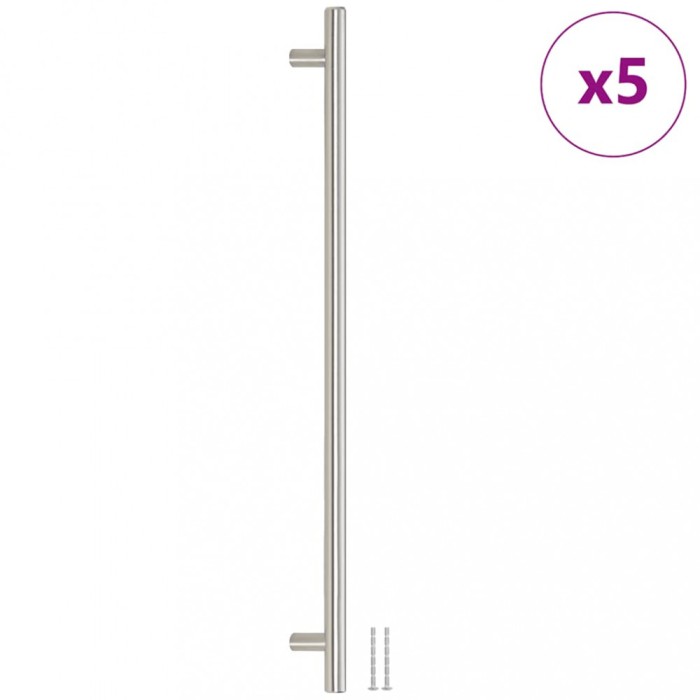 Manere de dulap, 5 buc., argintiu, 480 mm, otel inoxidabil