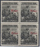 ROMANIA 1952 LP 307 LUPTA PENTRU PACE SUPRATIPAR BLOC DE 4 TIMBRE MNH