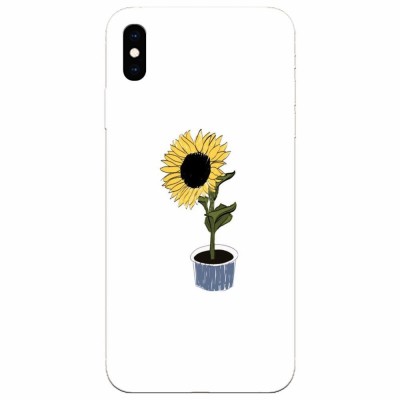 Husa silicon pentru Apple Iphone XS, Sun Flower foto