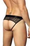 Bikini Barbati Open Back Jockstrap, Negru, S/M