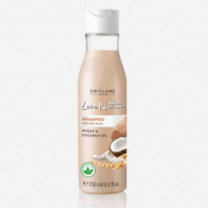 Şampon pentru păr uscat cu grâu şi ulei din nucă de cocos Love Nature (Oriflame)