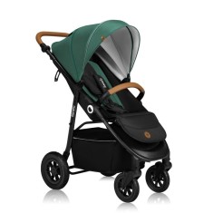 Carucior sport Lionelo Natt 0-22 kg, capotina XXL, roti gonflabile, Green Forest