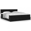 Gossi cadru de pat otoman cu saltele, catifea neagra 200x200cm