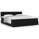 Gossi cadru de pat otoman cu saltele, catifea neagra 200x200cm
