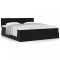 Gossi cadru de pat otoman cu saltele, catifea neagra 200x200cm