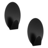 C&acirc;rlige autocolante metalice ovale, negre, 4x7 cm, set de 2 bucăți, CMCLASS