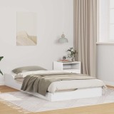 VidaXL Cadru de pat de podea Alb 90 x 190 cm Lemn masiv de pin