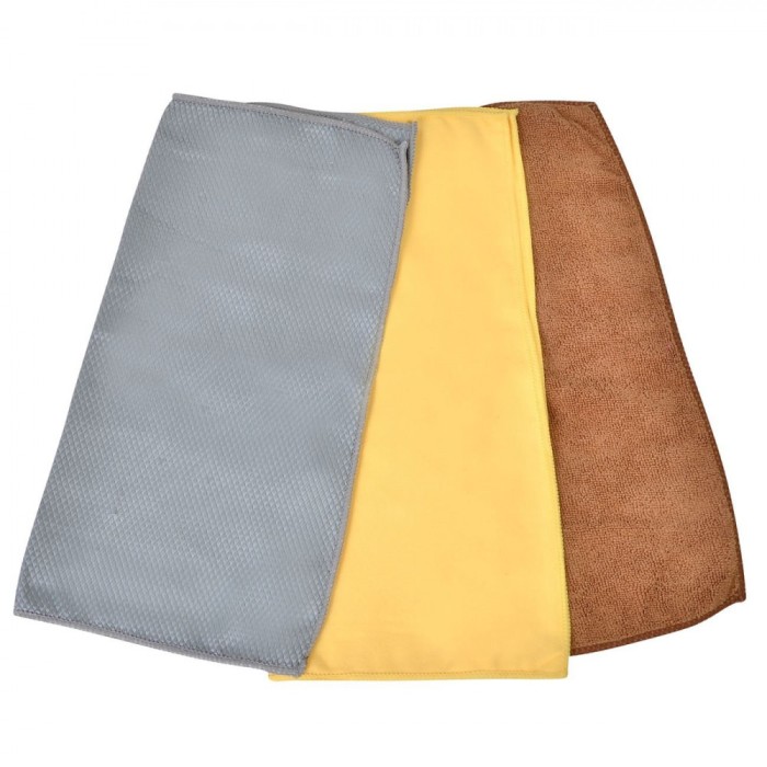 Set Lavete Auto, Microfibră, 30x30cm, Multicolor, 3 Bucăți