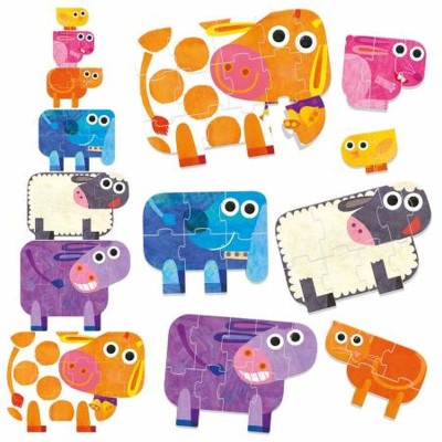 Headu Ecoplay - Puzzle-Uri Progresive Animale Mari Si Mici foto