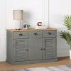Gossi servanta cu sertare vigo, gri, 113x40x75 cm, lemn masiv de pin