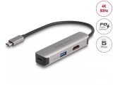 Adaptor USB type C la HDMI 4K60Hz + USB-A + USB-C 92W, Delock 61060