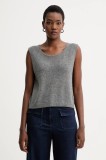 American Vintage vestă cu l&acirc;nă culoarea gri, light, DUM18B