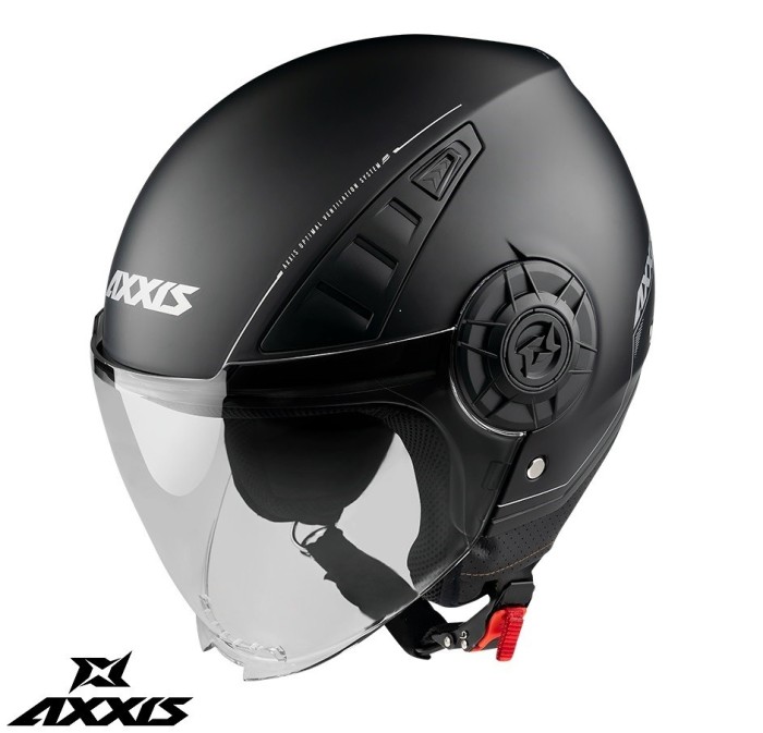 Casca pentru scuter - motocicleta Axxis model Metro S A1 negru mat (open face) &ndash; omologare noua ECE 22.06 &ndash; tip viziera: MT-V-26B L (59/60cm)