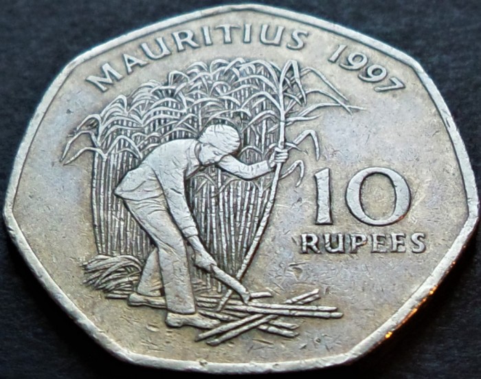 Moneda exotica 10 RUPII - MAURITIUS, anul 1997 *cod 4727