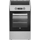 Aragaz Beko FSM59300XDS, Electric, 4 zone de gatit, Booster, SteamShine Cleaning, Gatire asistata de abur, Timer, Clasa A, 50 cm, Inox antracit